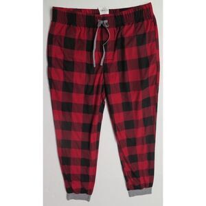 North Pole Trading Co. Men's Sz L Red/Black Buffalo Plaid Pajama Pants $64
